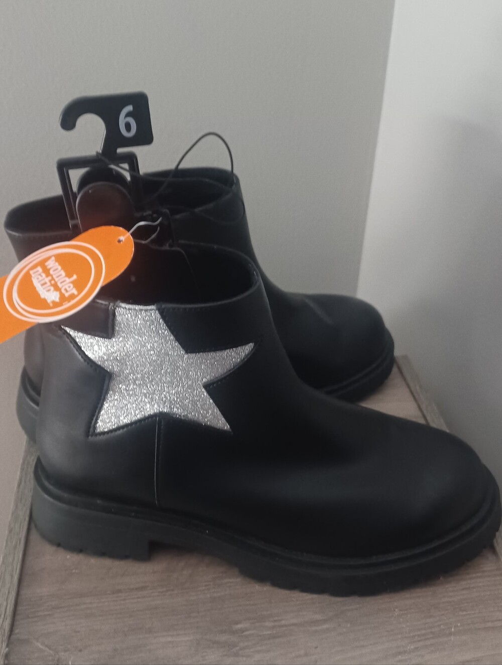 Wonder Nation Black Boots Girls Sz 6